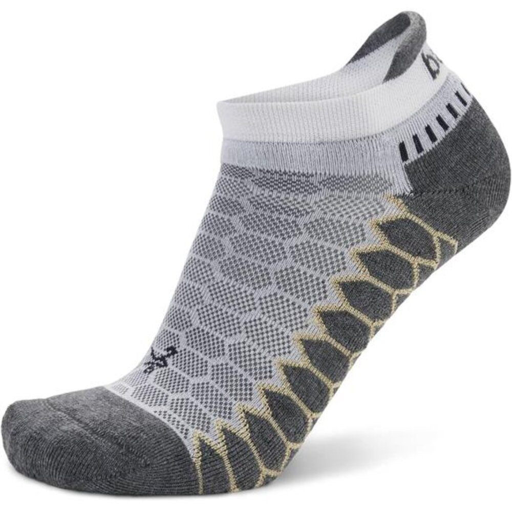 Unisex Adult Silver Compression Fit Performance No Show Athletic Running Socks